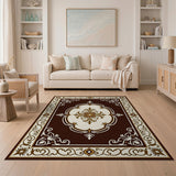 Ornate Brown Medallion Area Rug