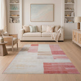 Modern Geometric Pink Stripe Area Rug