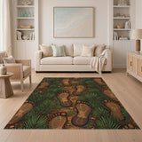 Footprint Path Pine Forest Area Rug