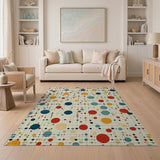 Geometric Modern Multi-color and Patterns Vibrant Multi-Color Geometric Dot Area Rug