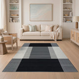 Stripe Bold Black White Geometric Stripe Area Rug