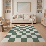 Modern Green Checkerboard Area Rug