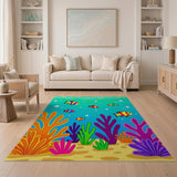 Cartoon Underwater Fish Coral Area Rug