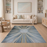 Geometric Modern Radiant Sunburst Geometric Area Rug