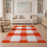 Red Circuit Gingham Area Rug