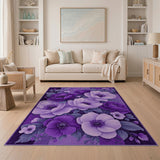 Purple Purple Anemone Floral Area Rug
