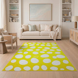 Sunny Yellow Oval Spot Area Rug