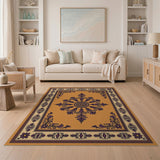 Traditional Persian Orange Burnt Orange Persian Medallion Area Rug