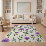 Purple Aster Floral Area Rug