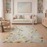 Cream Magnolia Floral Vintage Area Rug