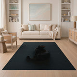 Enigmatic Black Cat Textured Area Rug