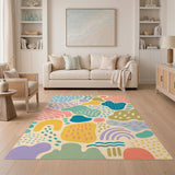 Vibrant Abstract Multi-Color Washable Area Rug