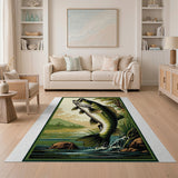 Jumping Largemouth Bass Area Rug
