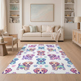 Cute Cartoon Puppies Washable Area Rug