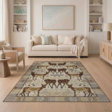 Heritage Tribal Elk Area Rug in Brown Tones