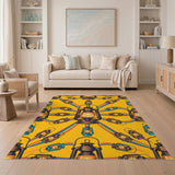 Rainbow Lantern Geometric Yellow Area Rug