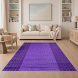 Purple Geometric Plaid Area Rug