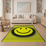 Yellow Smiley Face Cartoon Area Rug