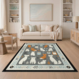 Grey Fox and Owl Kids Area Rug
