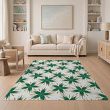 Emerald Starburst Floral Area Rug