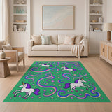 Whimsical Unicorn Rainbow Kids Rug