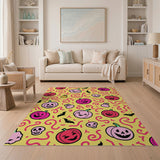 Whimsical Halloween Cartoon Pumpkin Rug