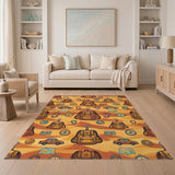 Orange Adventure Backpack Kids Area Rug