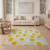 Sunny Yellow Egg Motif Area Rug