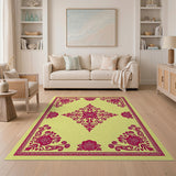 Ornate Yellow Persian Floral Area Rug