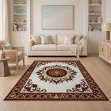 Ornate Red Gold Persian Medallion Rug