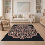 Elegant Pink Persian Mandala Rug