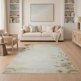 ODIKA Washable Vintage Floral Distressed Area Rug, Low Pile Non-Slip Carpet