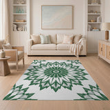 Green Leaf Mandala Area Rug