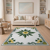 Emerald Green Sunburst Medallion Area Rug