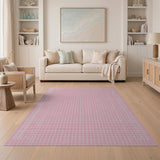 Geometric Modern Pink Pink Gingham Checkered Area Rug