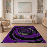 Hypnotic Purple Spiral Area Rug