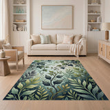 Vintage Ivy Leaf Green Area Rug