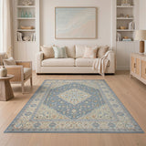Traditional Persian Teal Medallion Persian Area Rug