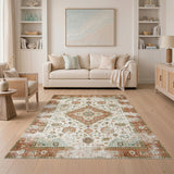 Distressed Persian Medallion Area Rug