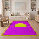 Vibrant Purple Sun Horizon Geometric Rug