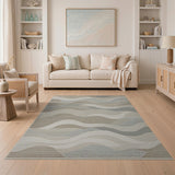 Coastal Wave Beige Area Rug