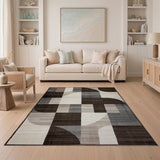 Geometric Modern Geometric Neutral Area Rug