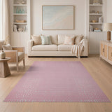 Pink Geometric Lattice Woven Area Rug