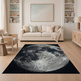 Moon Crater Black White Area Rug