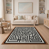 Intricate Geometric Maze Area Rug