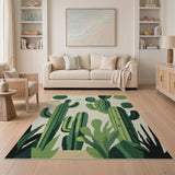 Green Cactus Desert Cluster Rug