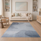 Ethereal Grey Clouds Abstract Area Rug
