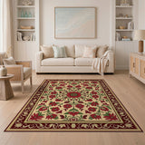 Red Red Floral Medallion Persian Area Rug