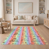 Multi-color and Patterns Rainbow Pets Kids Cartoon Area Rug