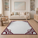 Ornate Red Persian Frame Area Rug